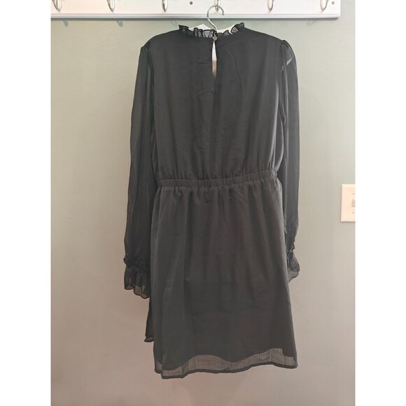 disturbia Spirit Sheer Pintuck Ruffle Mini Dress uk 16 - Picture 4 of 4